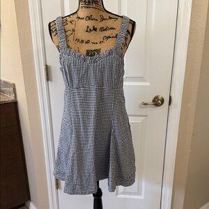 Anthropologie Black & White Gingham Midi Dress